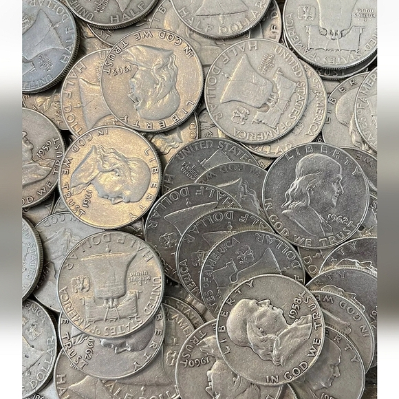 (1x) Franklin Half Dollars , 90% Silver Coin Lot, Circulated (Random Year) - Picture 3 of 3